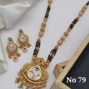 💛✨ Elegant Traditional Mangalsutra Set – Antique Gold Finish ✨💛