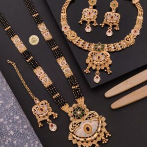 πΈ Premium Traditional Mangalsutra Combo Set β Necklace, Pendant & Earrings πΈ