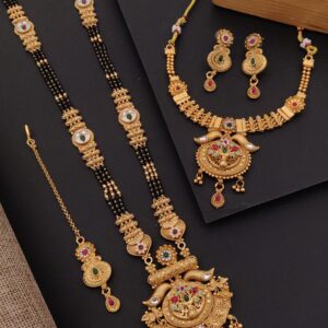 π€π Premium Rajwadi Mangalsutra Combo Set β Antique Gold Finish ππ€
