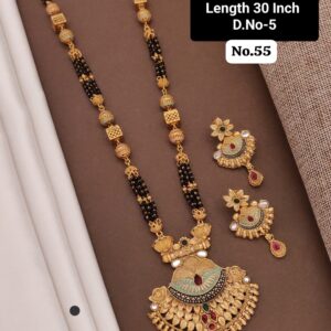 Royal Rajwadi Heritage Mangalsutra Set | Antique Gold Finish | 💛🌿