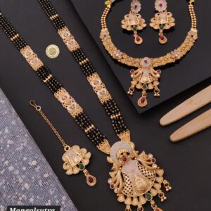 πΈ Designer Traditional Mangalsutra Combo Set with Necklace & Earrings πΈ
