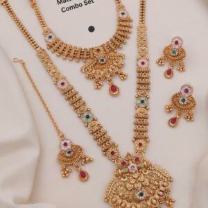 Matte Finish Rajwadi Combo Set | Royal Antique Look | Premium Bridal Elegance ππΏπ