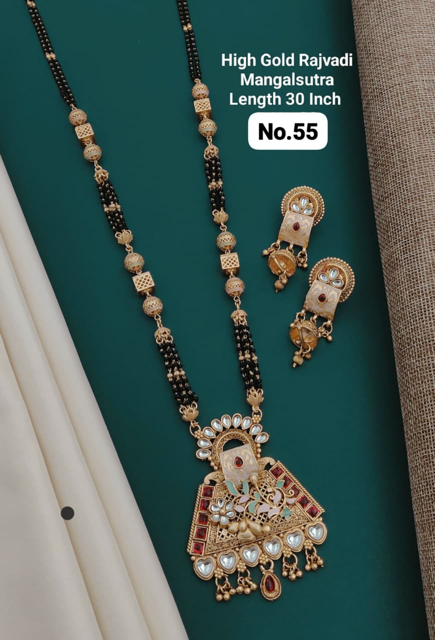 High Gold Rajwadi Mangalsutra Set No.55 | Traditional Bridal Design ππ€