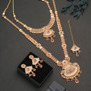 Elegant Temple Kundan Mangalsutra Combo Set | Antique Gold Finish 💛